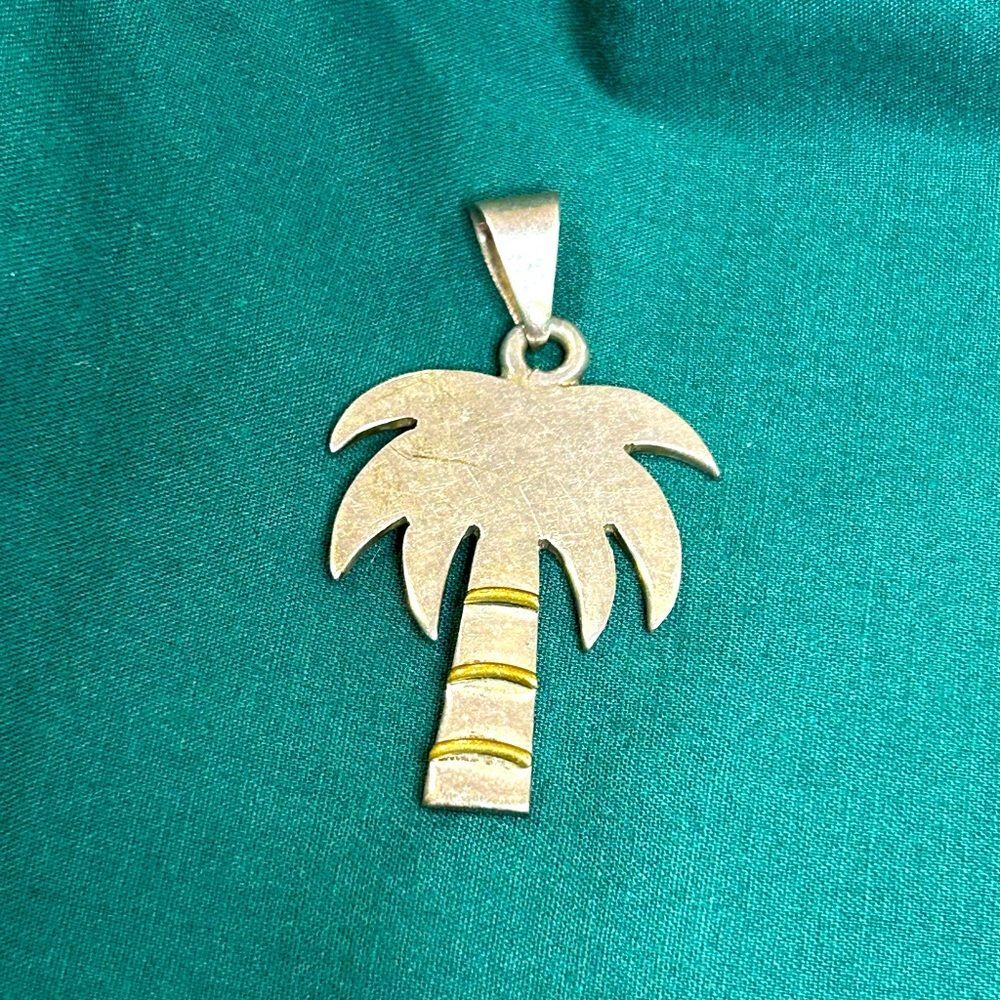 Sterling Silver 925 Palm Tree Pendant